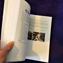 Load image into Gallery viewer, Page from inside the book with a recipe and photos of a family